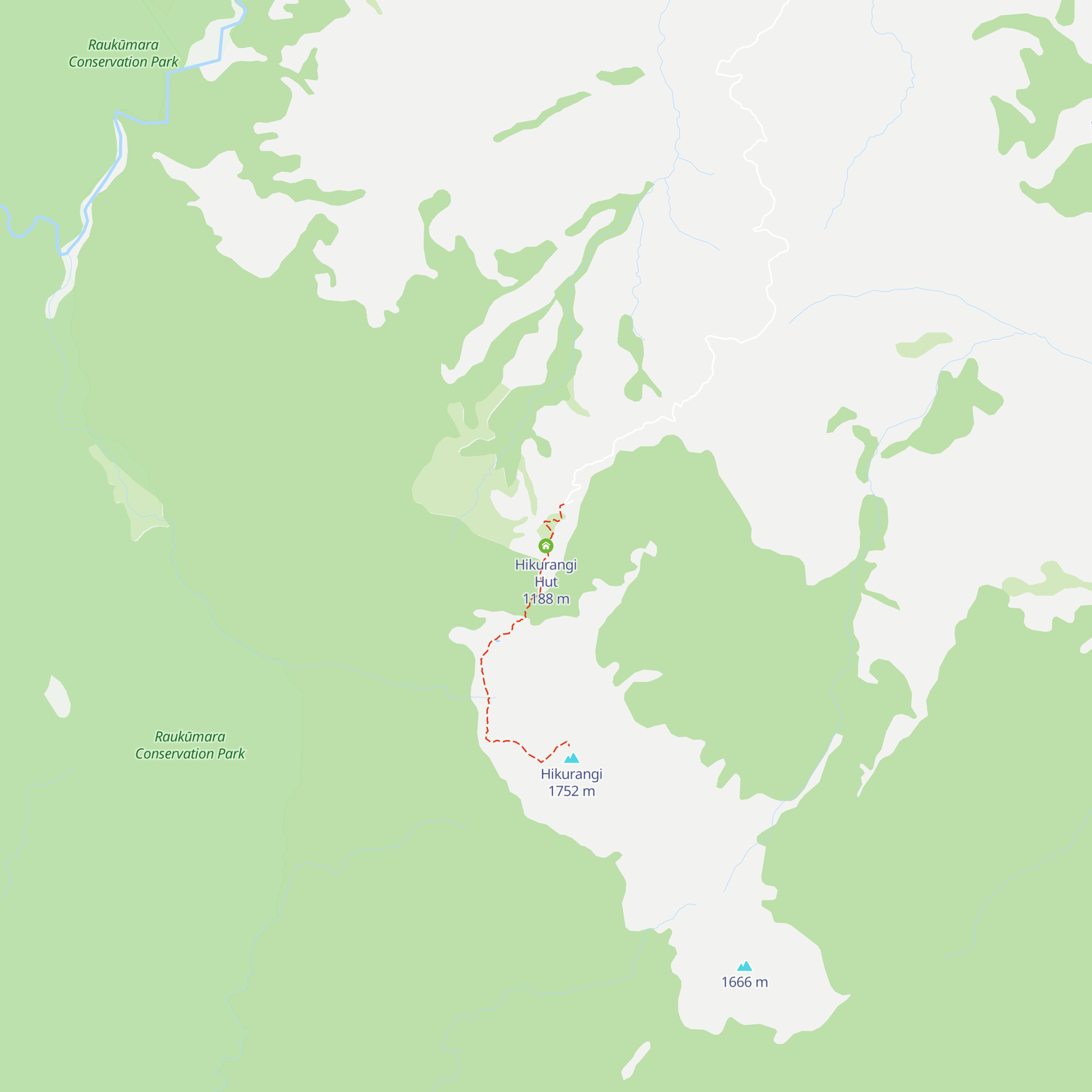 Hikurangi Hut map