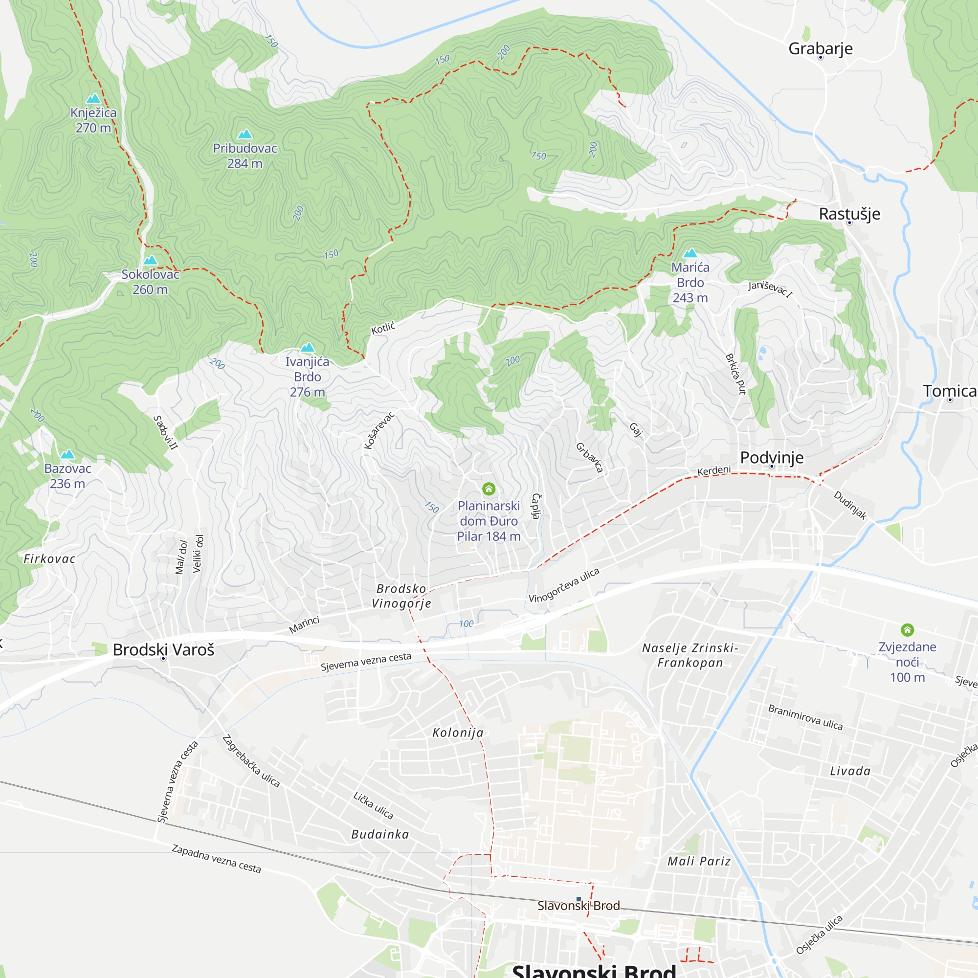 Planinarski dom Đuro Pilar map