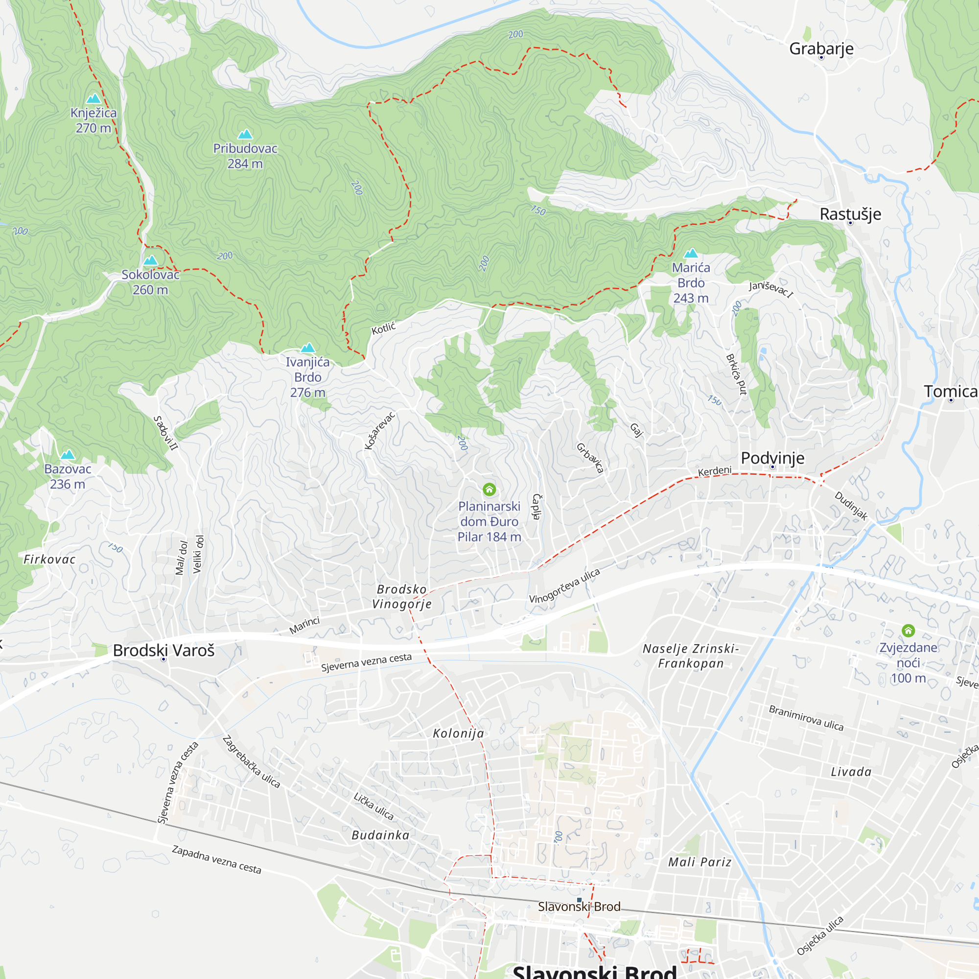 Planinarski dom Đuro Pilar map