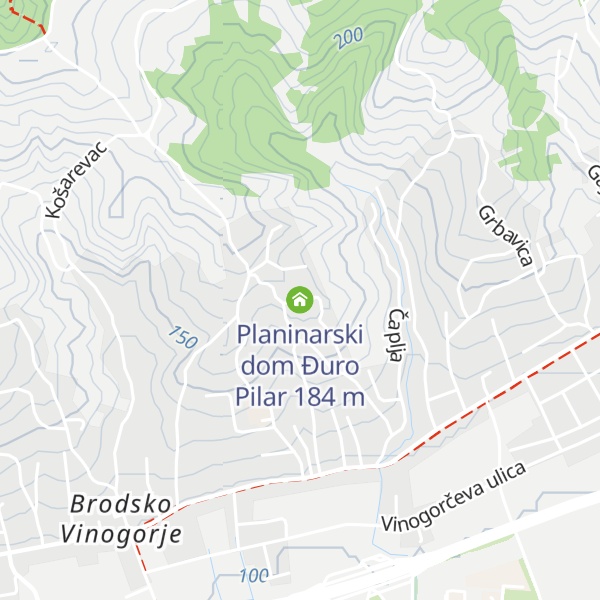 Map of Planinarski dom Đuro Pilar