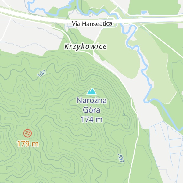 Map of Narożna Góra