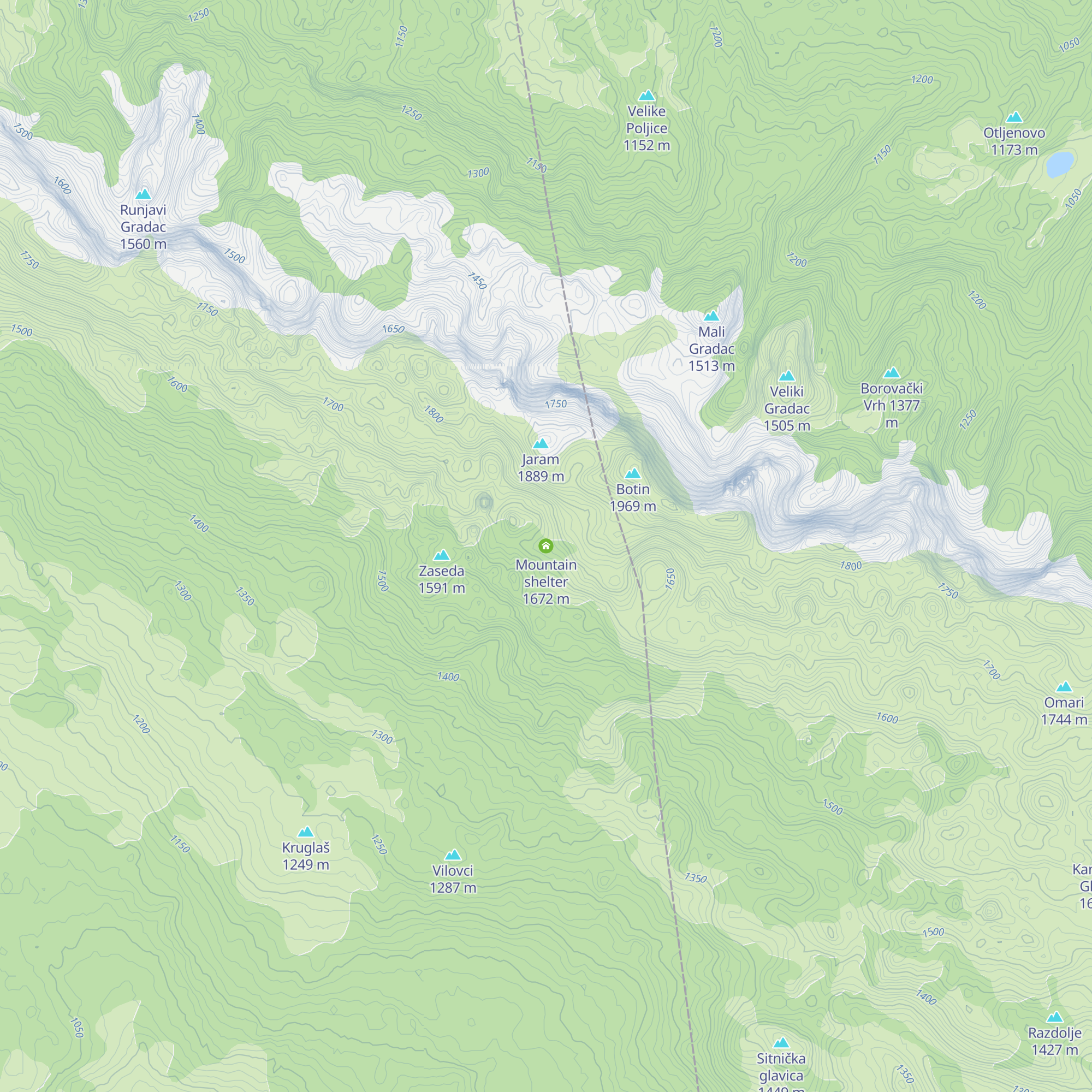 Mountain shelter map