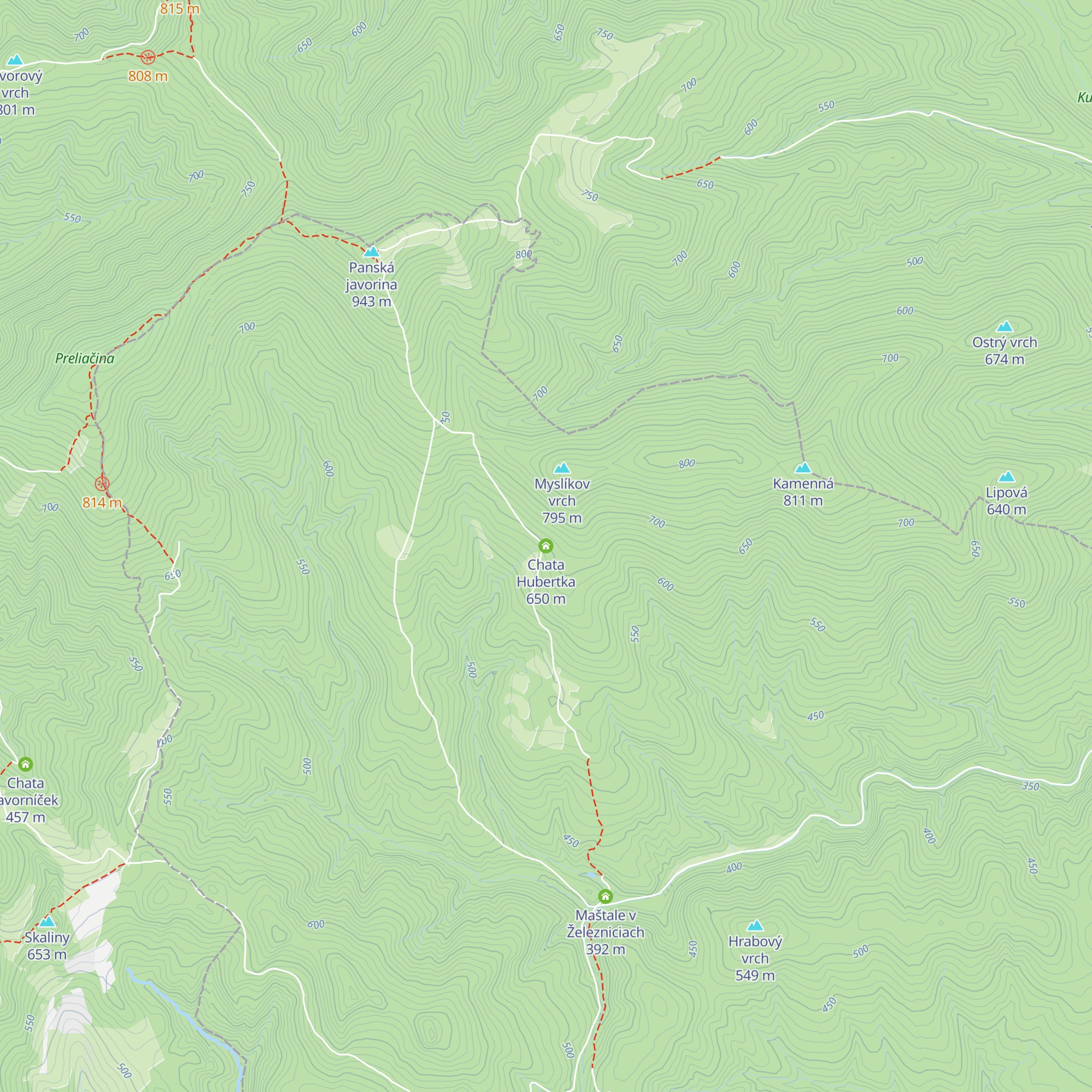 Chata Hubertka map
