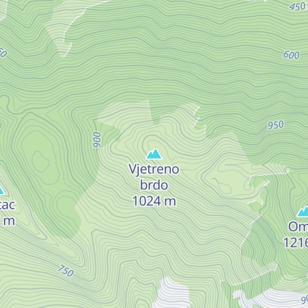 Map of Vjetreno brdo
