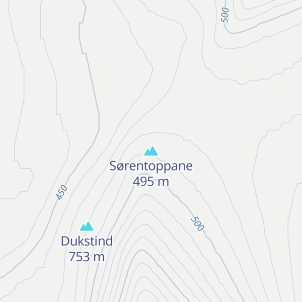 Map of Sørentoppane
