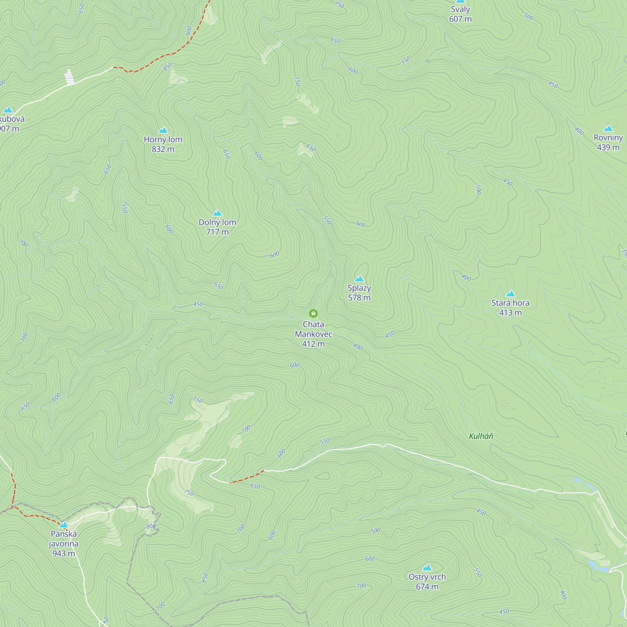 Chata Mankovec map