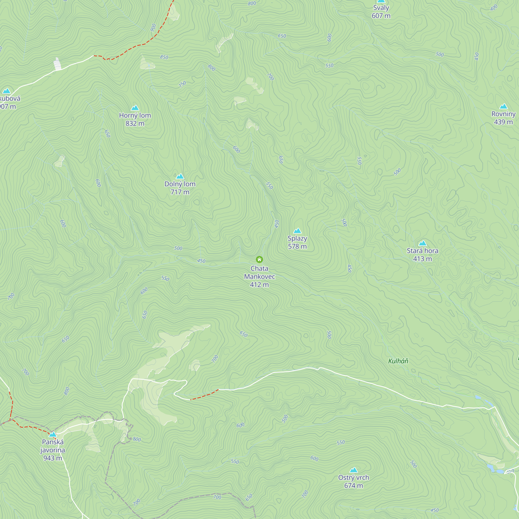 Chata Mankovec map