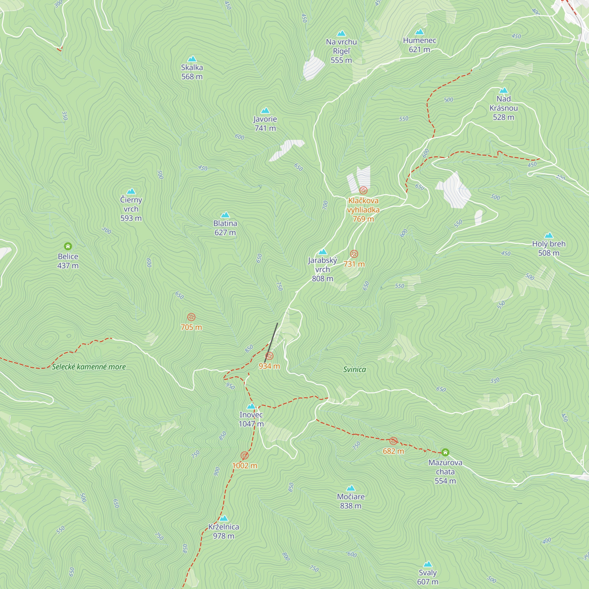 Inovecká chata map