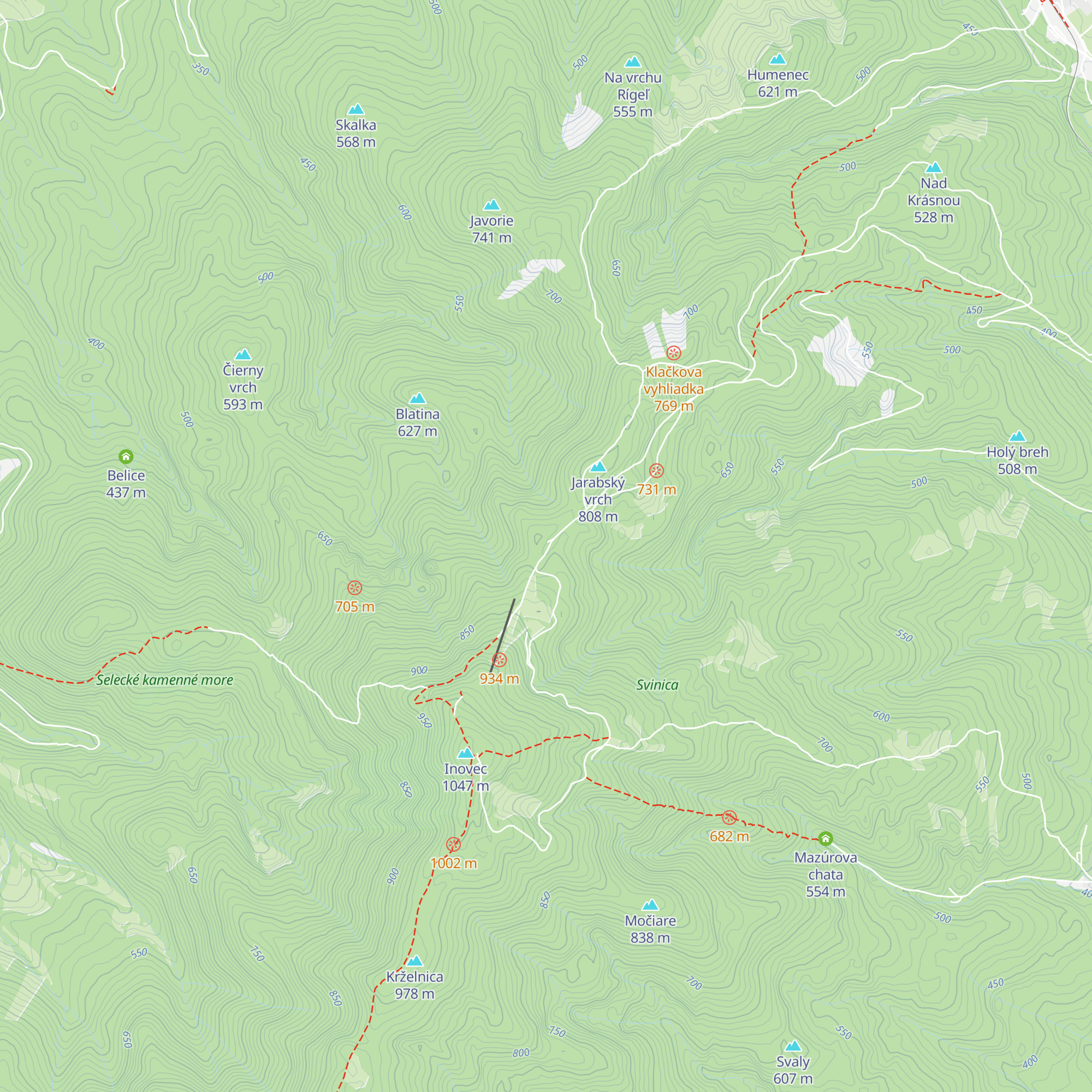 Inovecká chata map