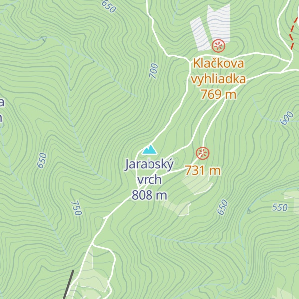 Map of Jarabský vrch