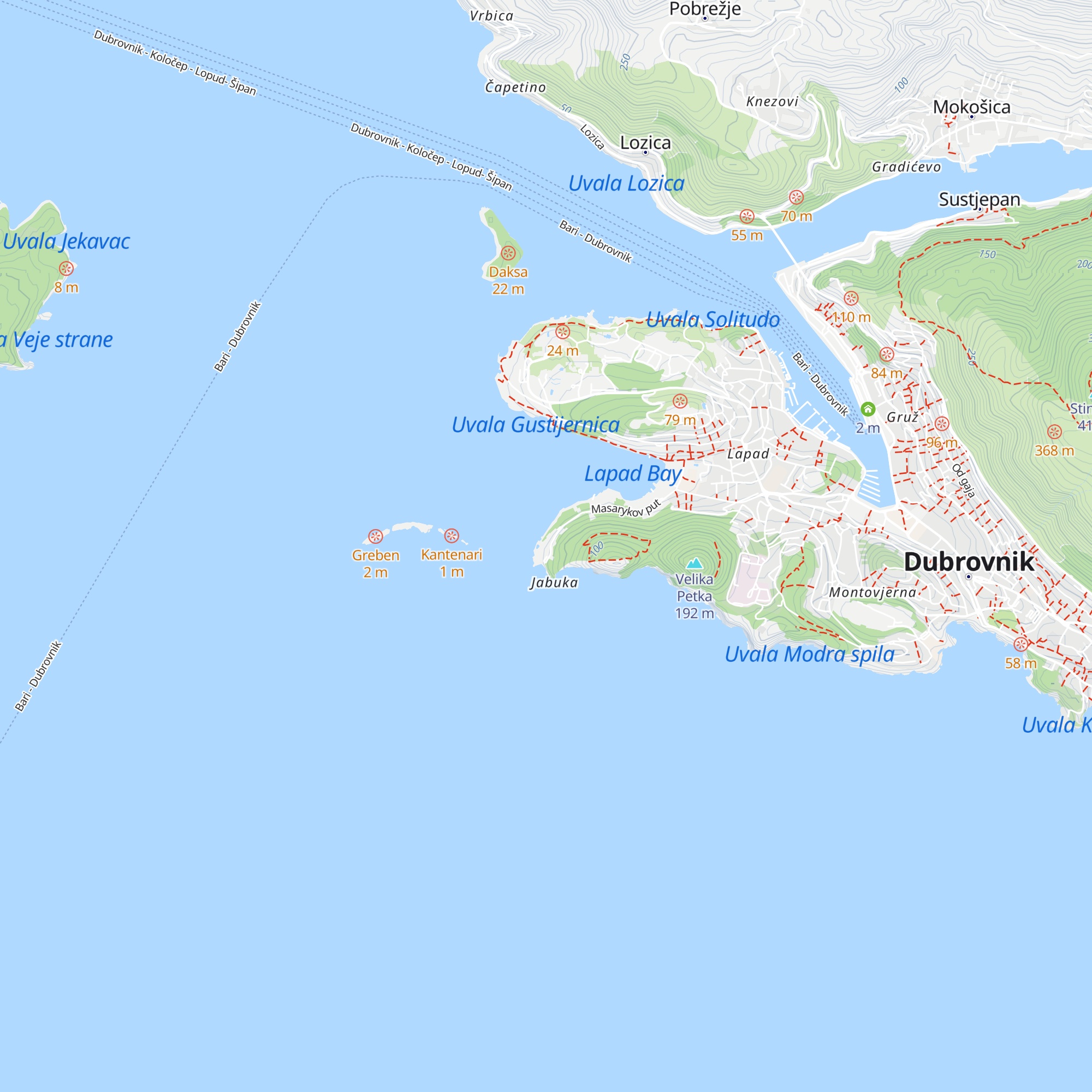 Palace Hotel Dubrovnik map