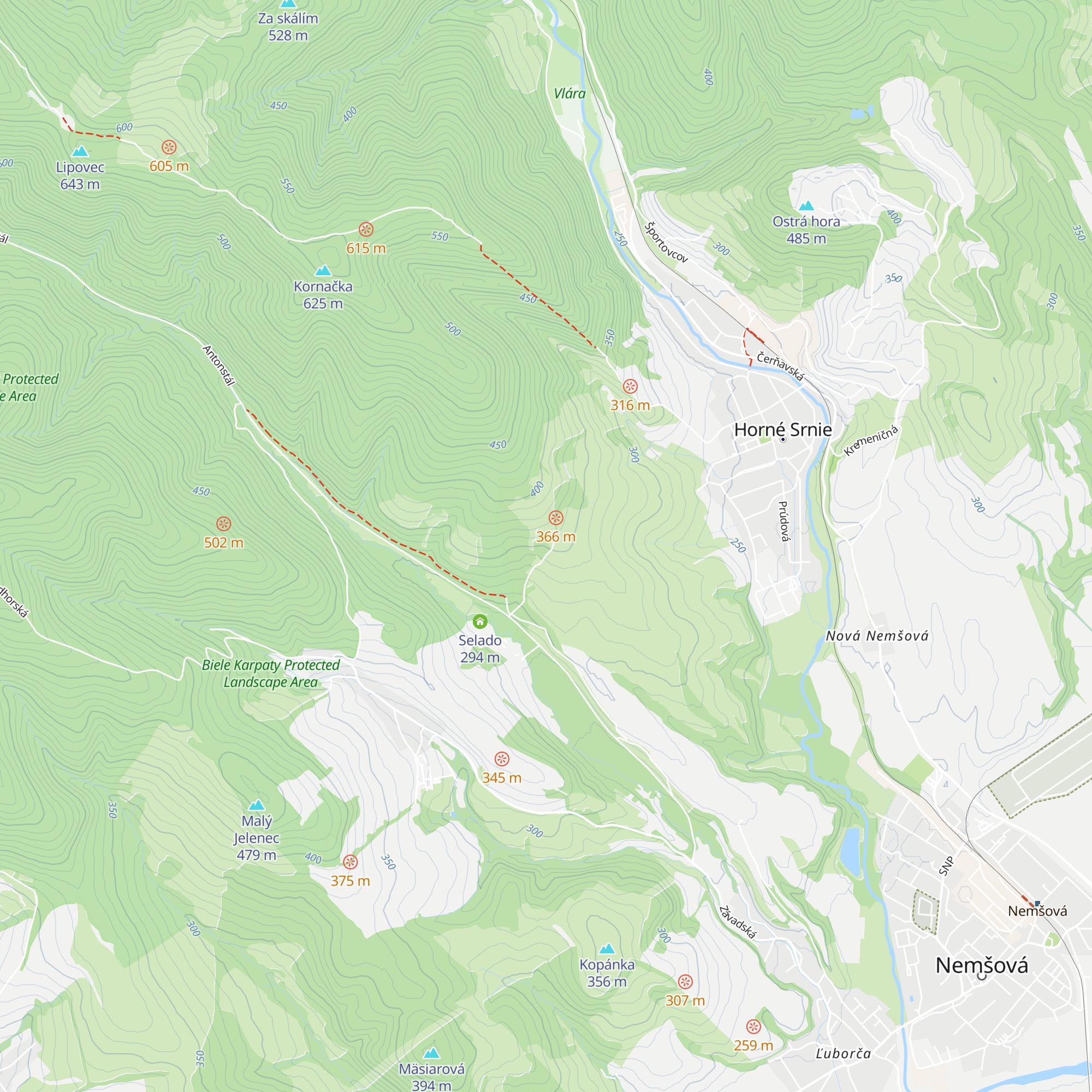 Chata Ihličné map