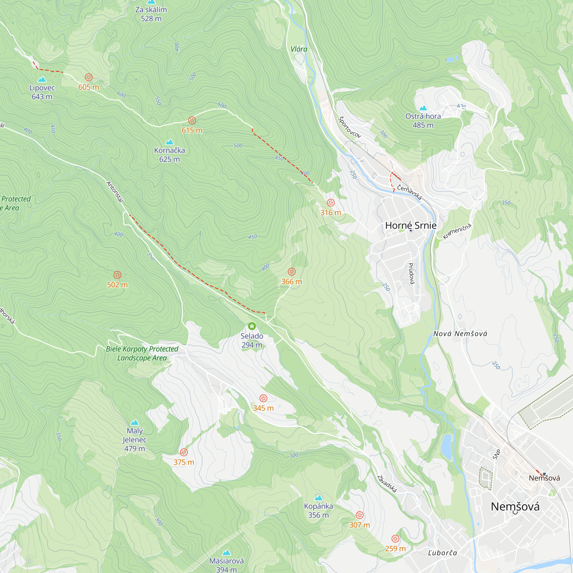 Chata Ihličné map