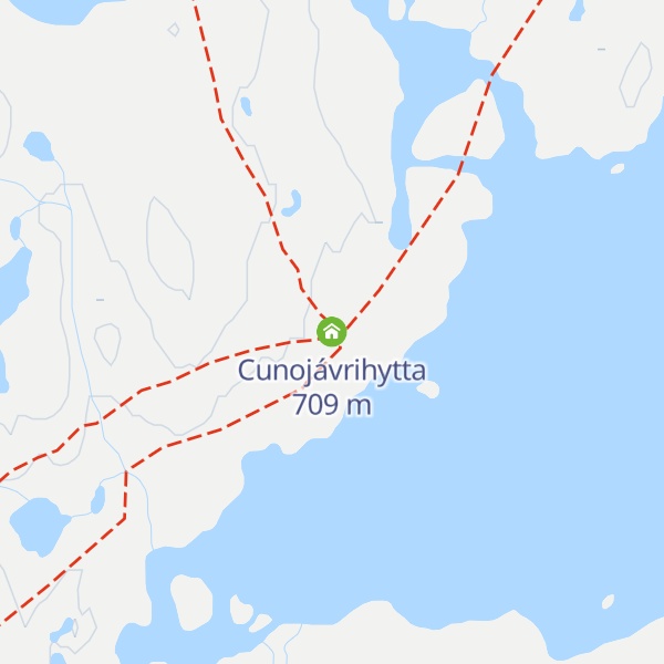 Map of Cunojávrihytta