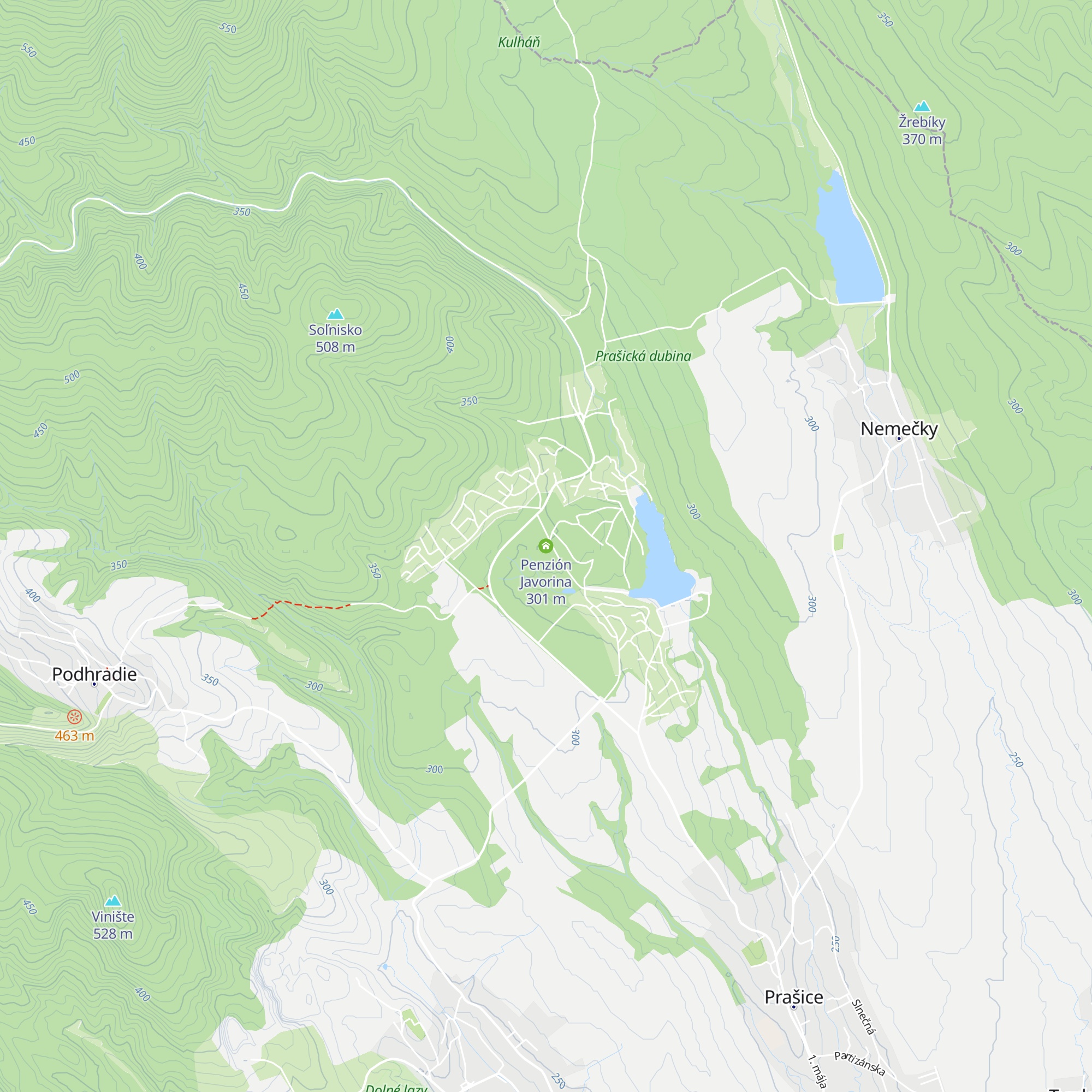 Penzión Javorina map