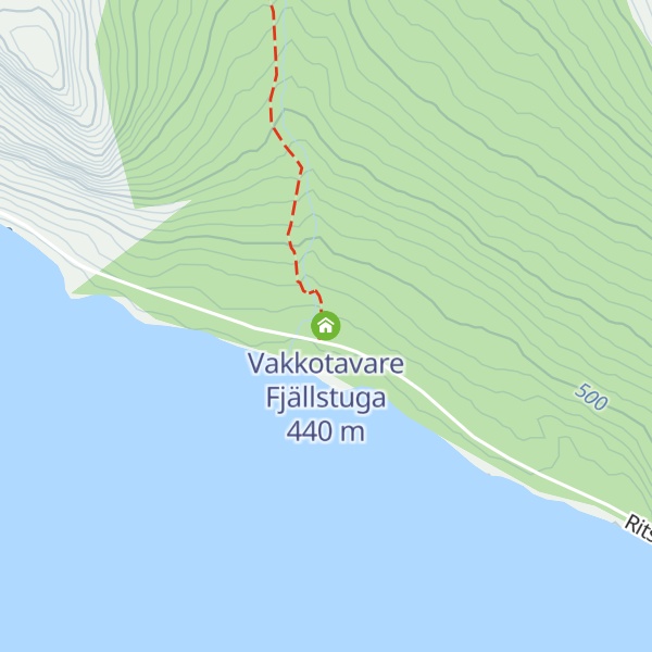 Map of Vakkotavare Fjällstuga