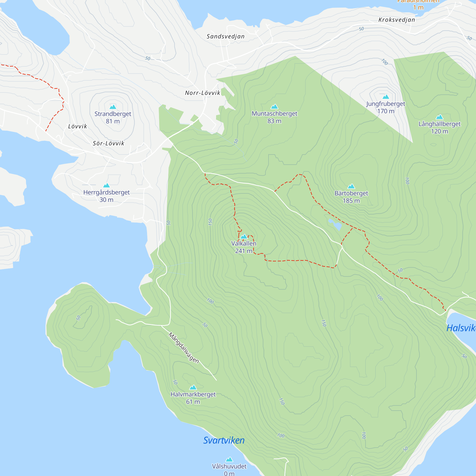 Valkallen Topstugan map