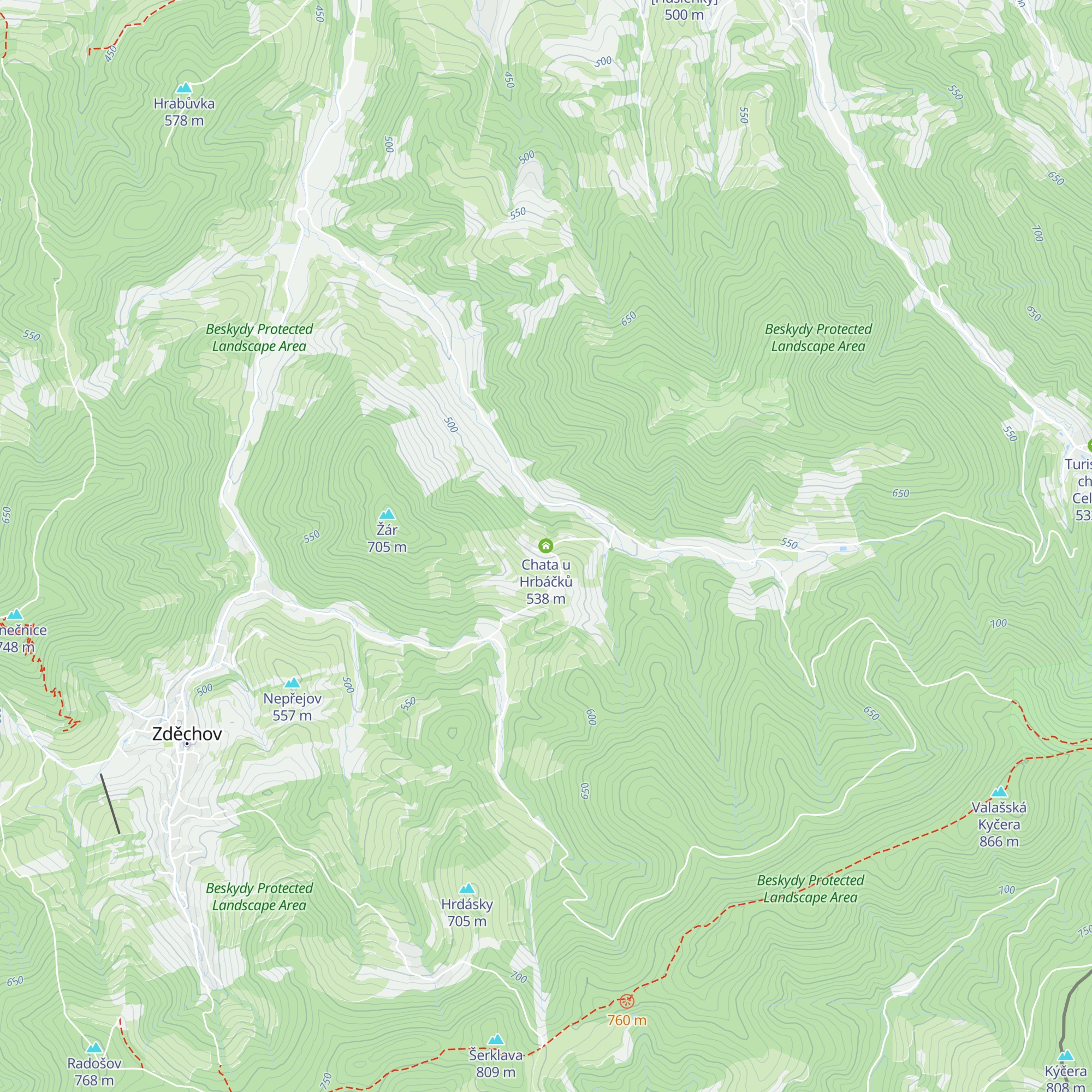 Chata u Hrbáčků map