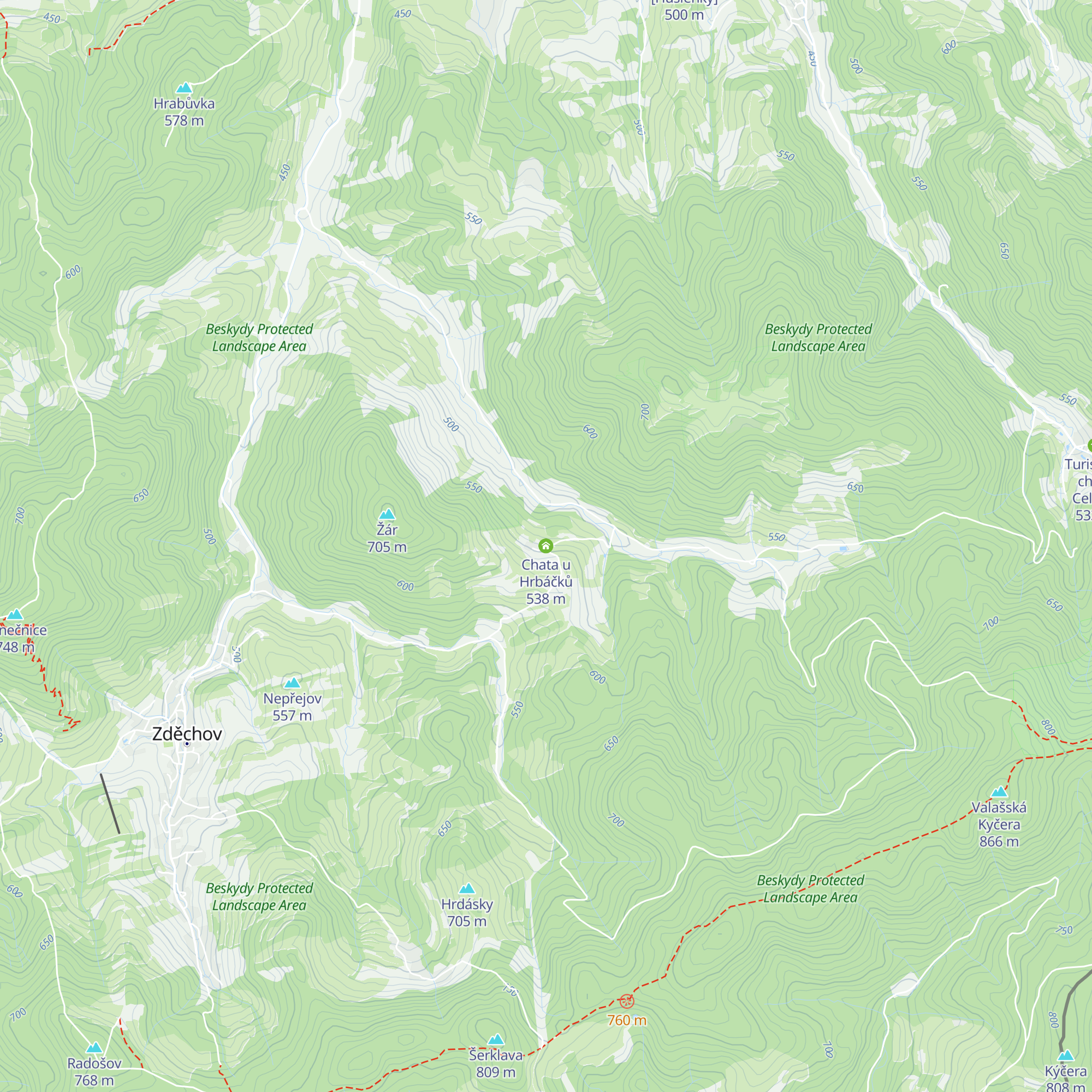 Chata u Hrbáčků map