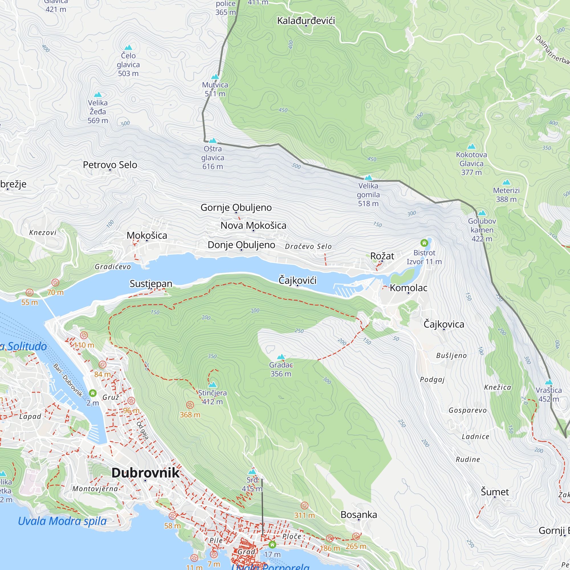 Ljetnikovac Bosdari map