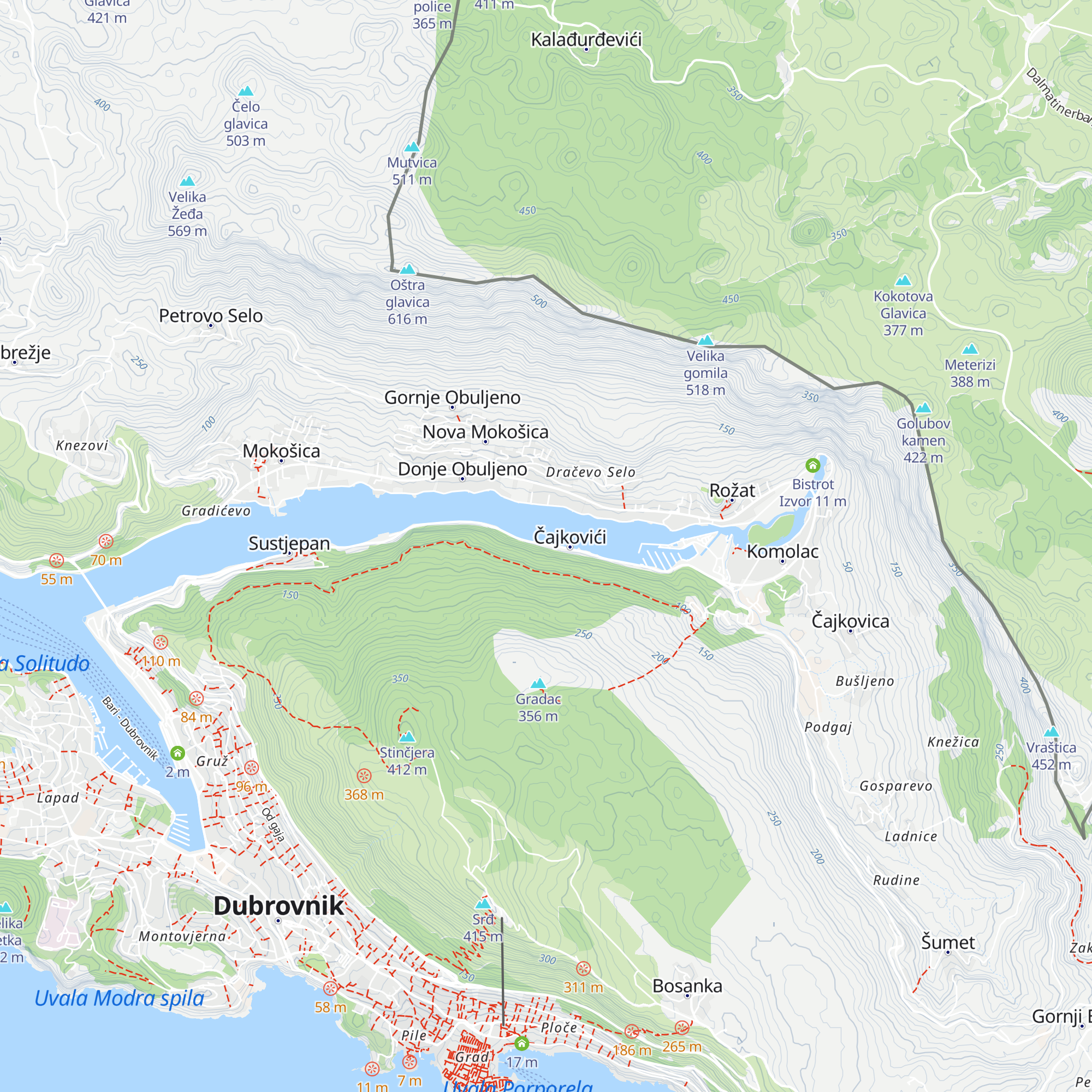 Ljetnikovac Bosdari map