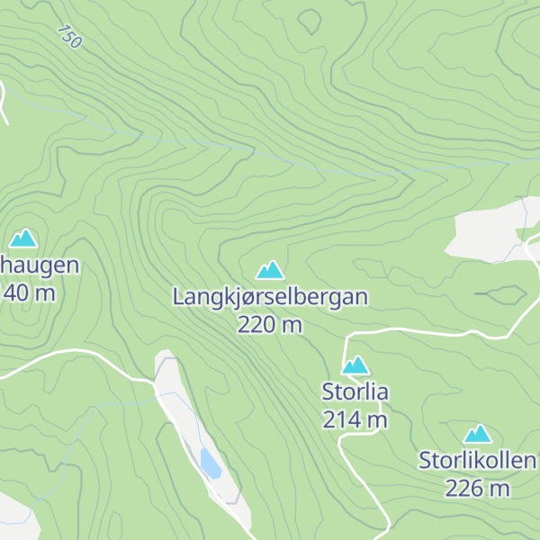Map of Langkjørselbergan