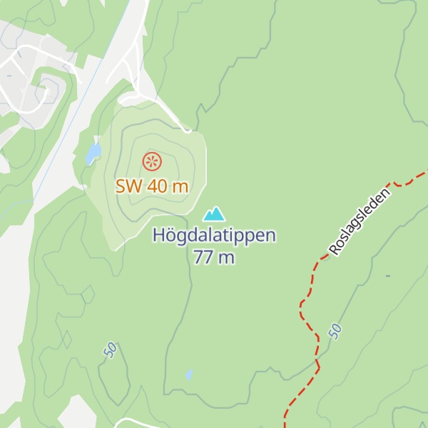 Map of Högdalatippen