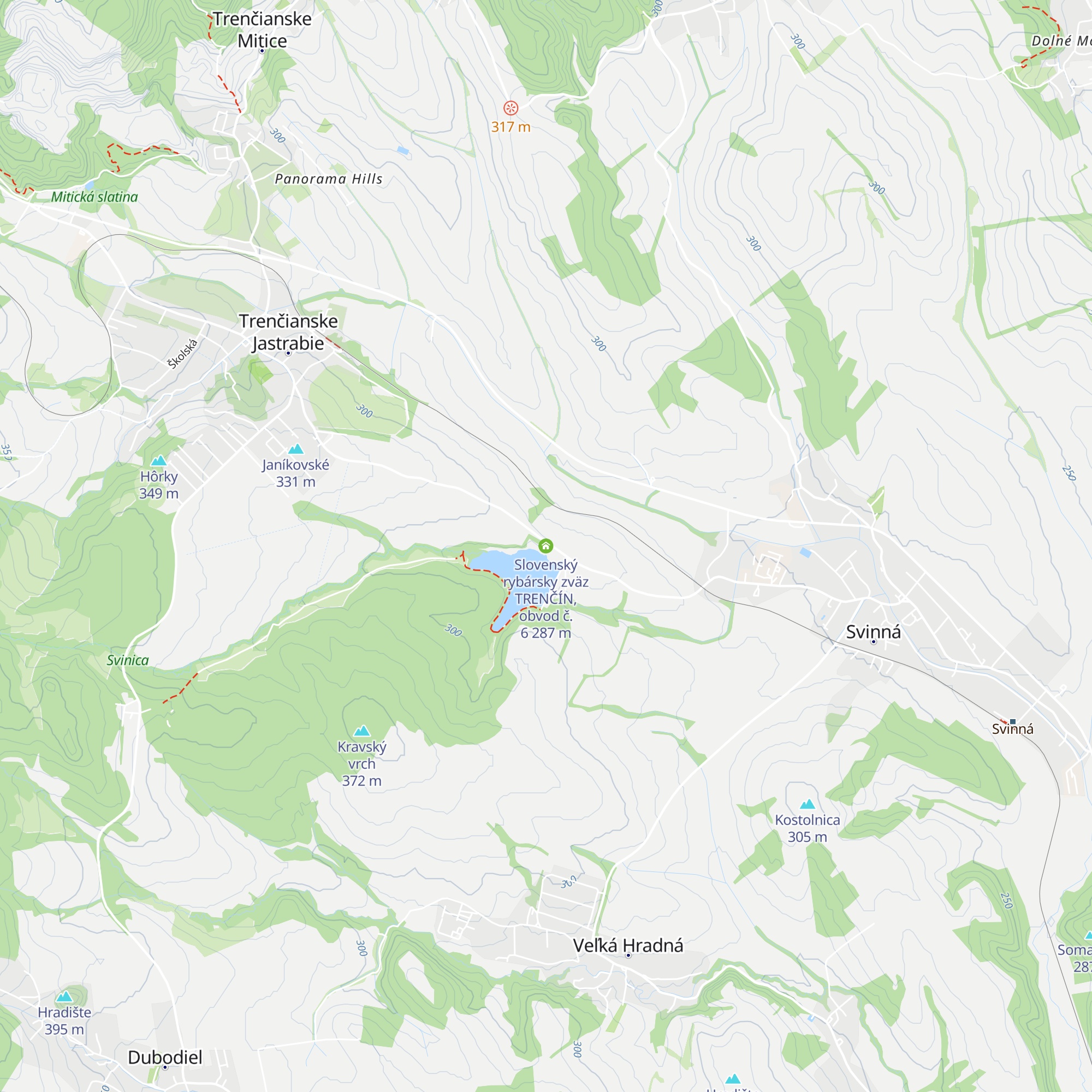 Slovenský rybársky zväz TRENČÍN, obvod č. 6 map