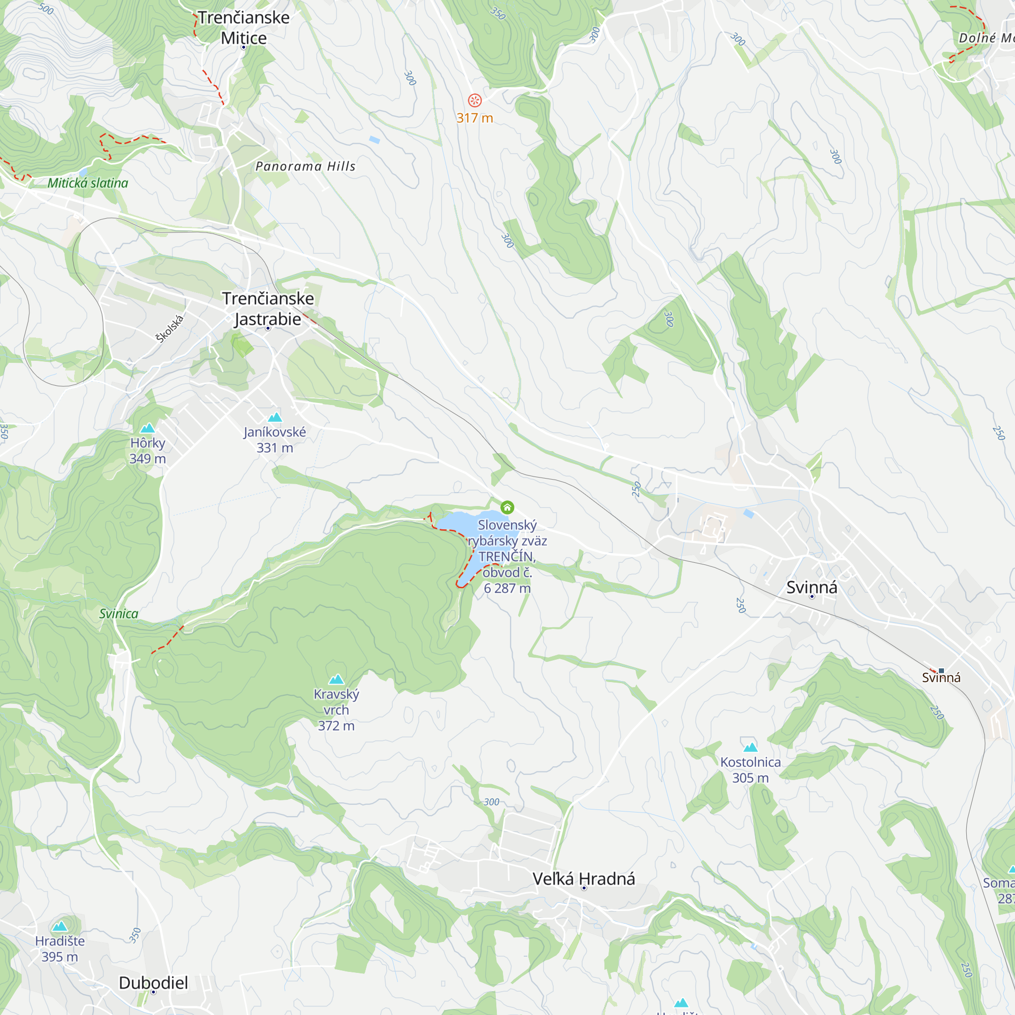 Slovenský rybársky zväz TRENČÍN, obvod č. 6 map