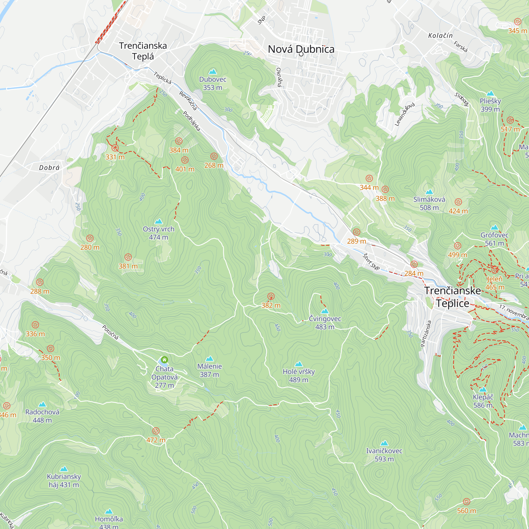 Chata v Podhradišti map