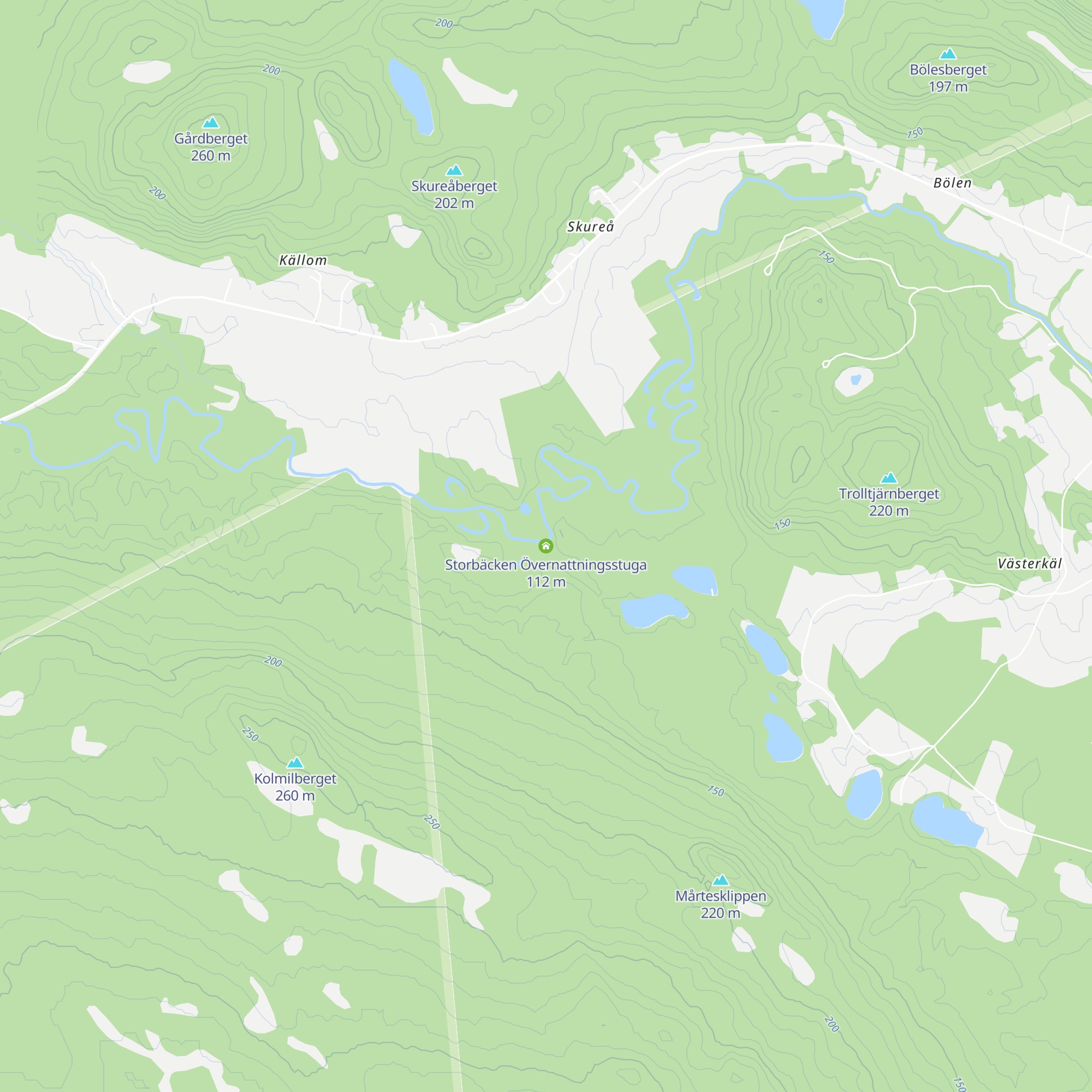 Storbäcken Övernattningsstuga map