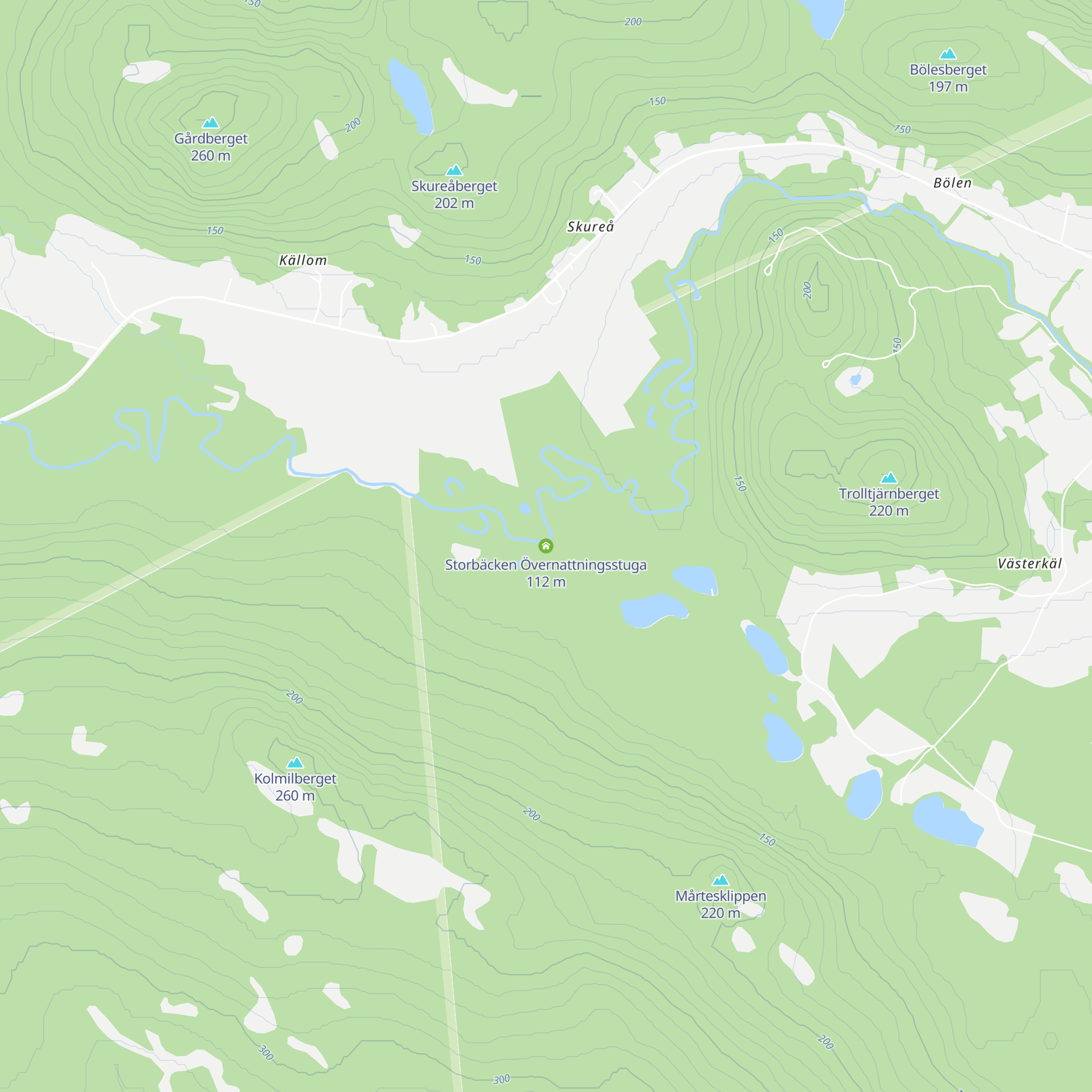 Storbäcken Övernattningsstuga map