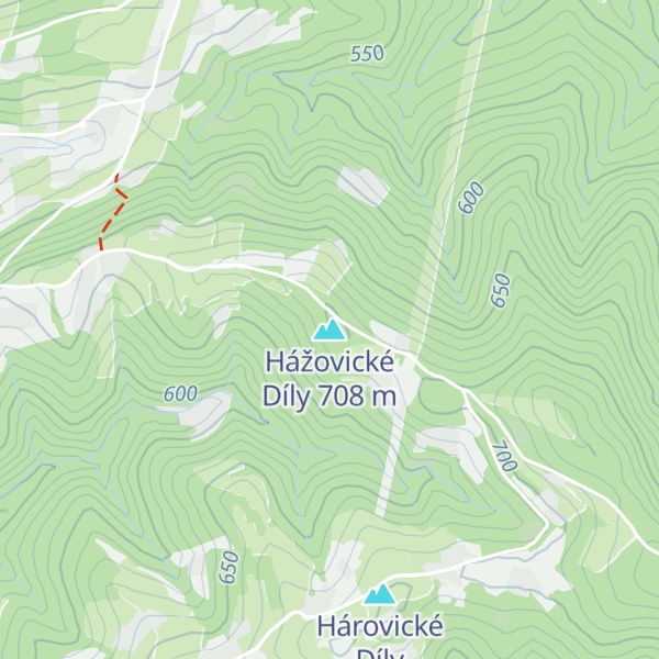 Map of Hážovické Díly