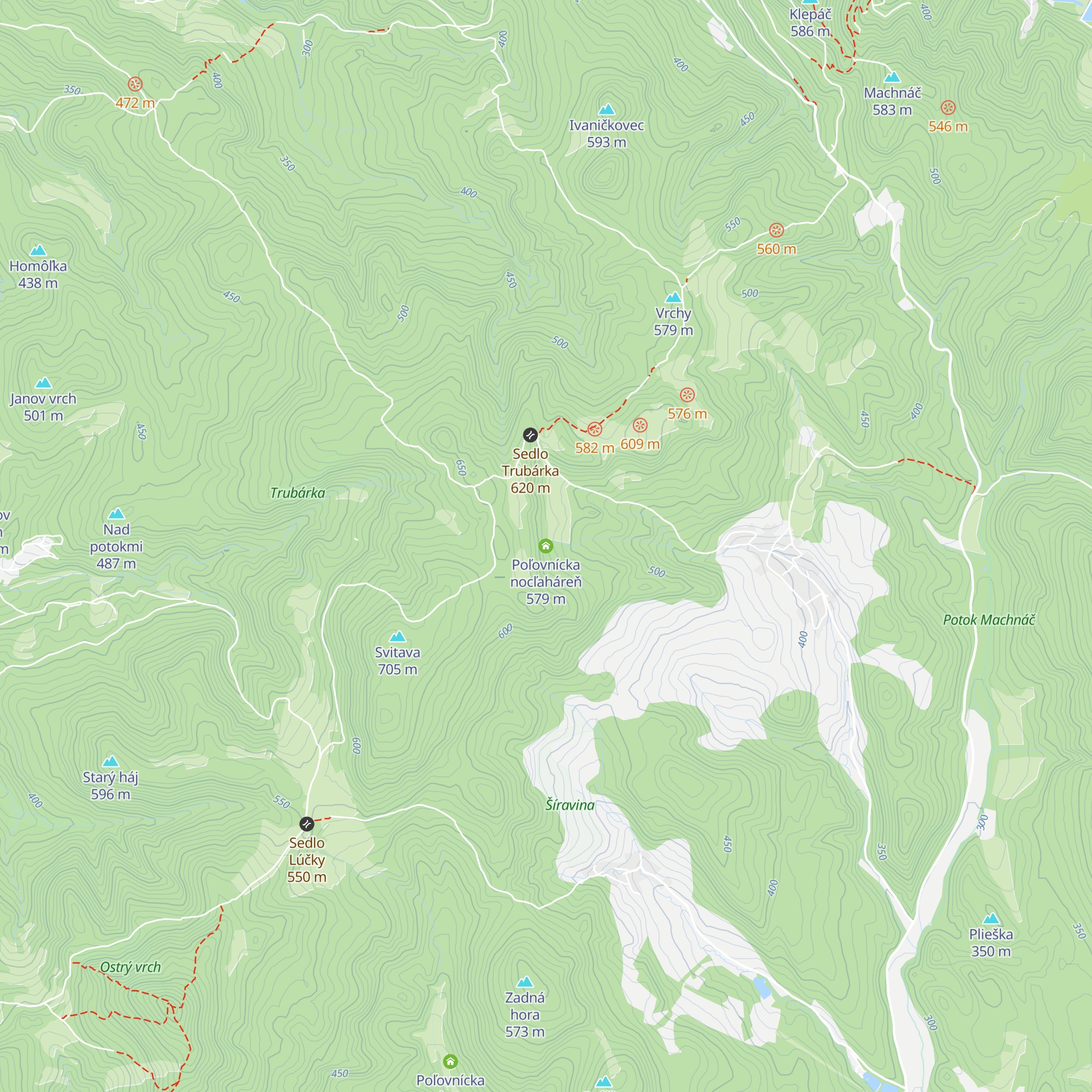 Poľovnícka nocľaháreň map