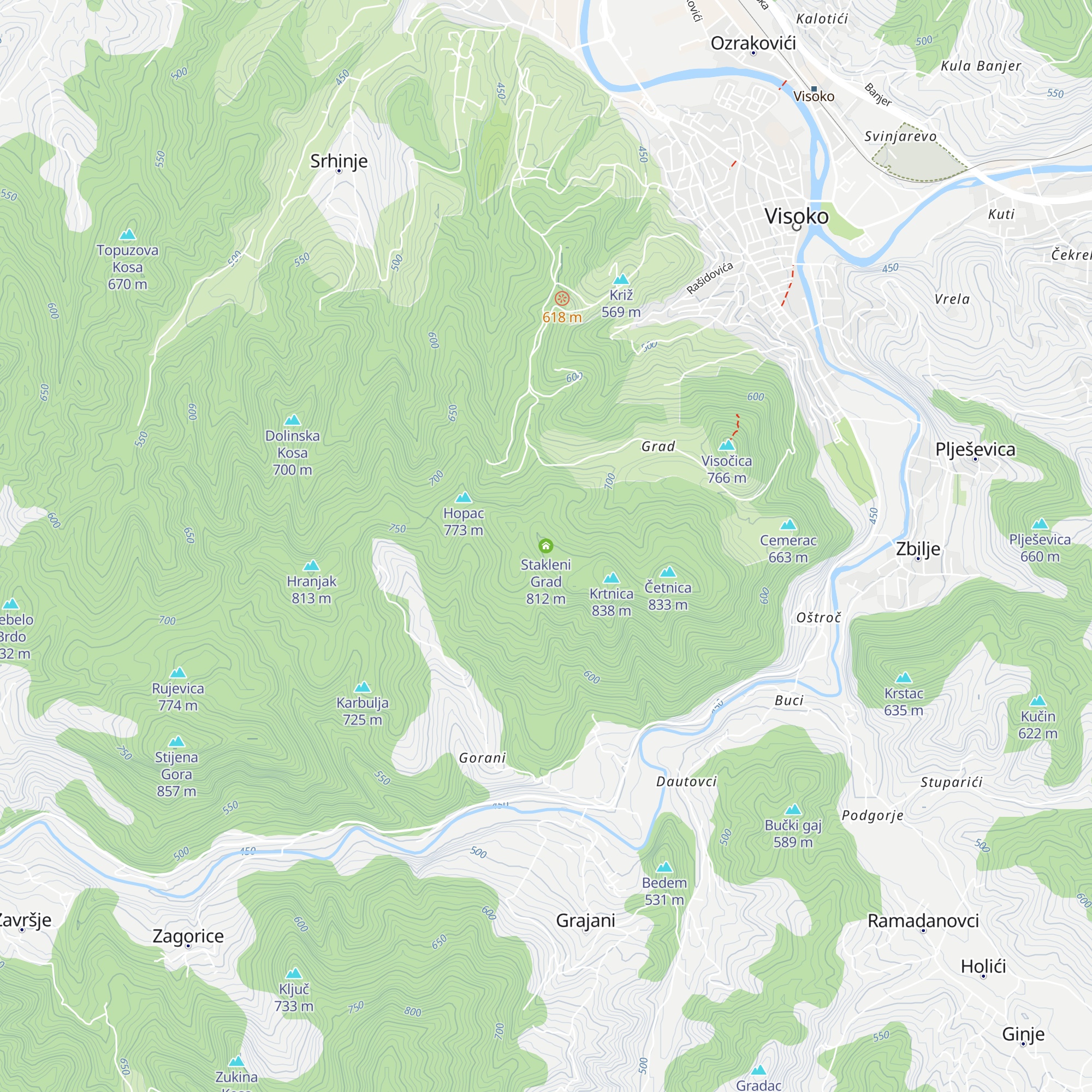 Stakleni Grad map