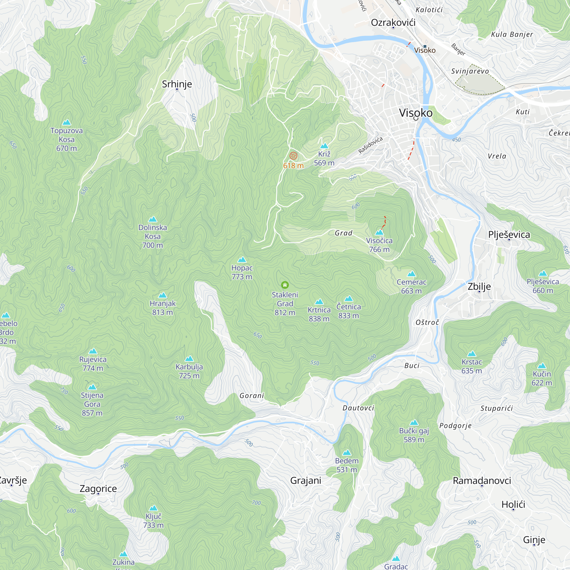 Stakleni Grad map