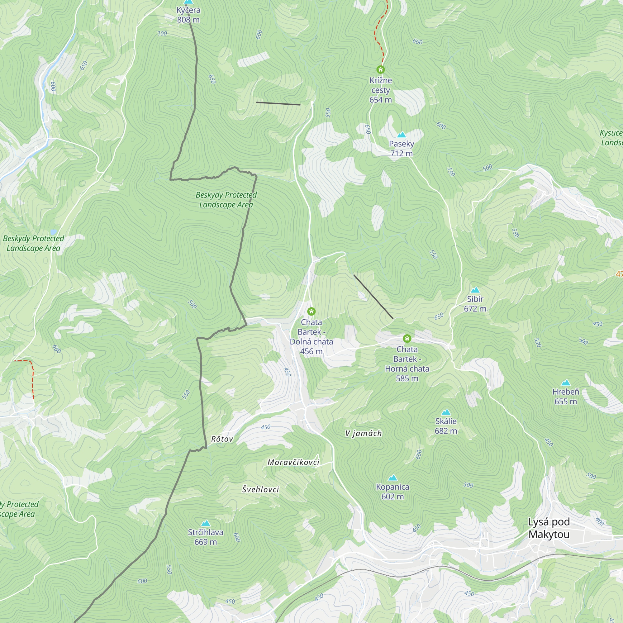 Chata Bartek - Dolná chata map