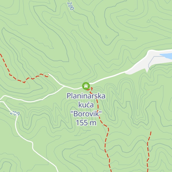 Map of Planinarska kuća "Borovik"