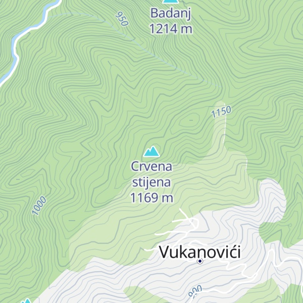 Map of Crvena stijena