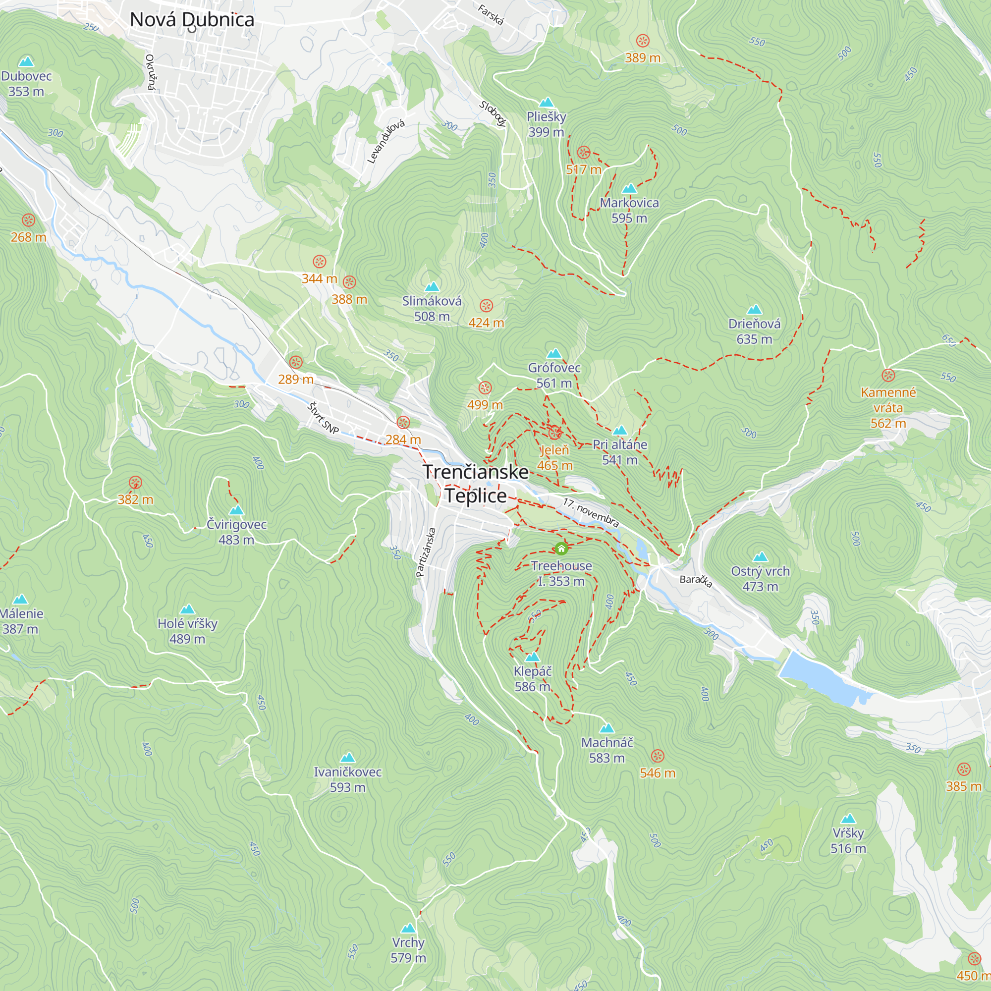 Predaj procedúr, Kúpele Trenčianske teplice map