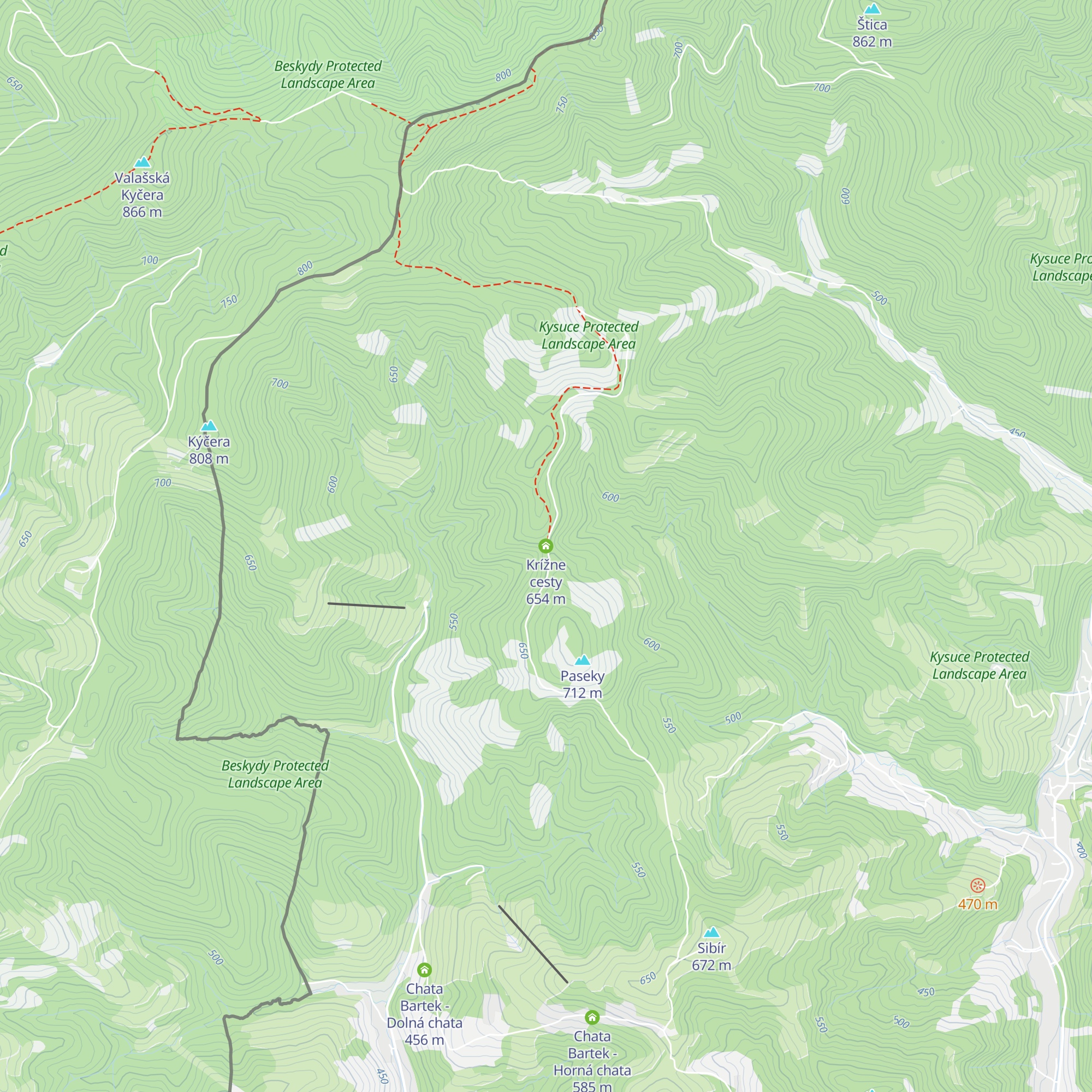 Krížne cesty map