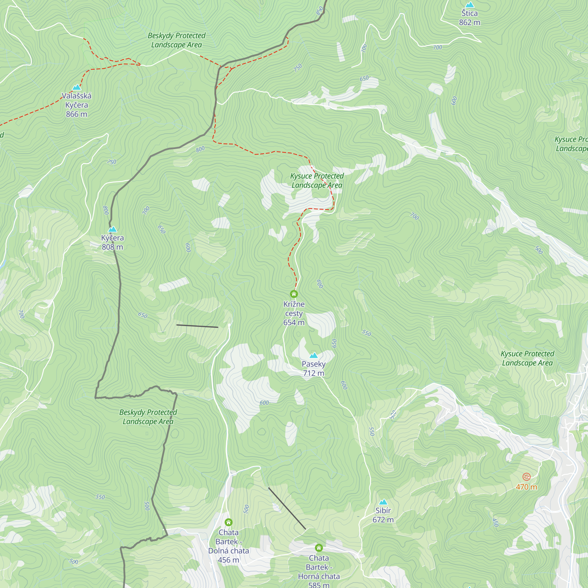 Krížne cesty map