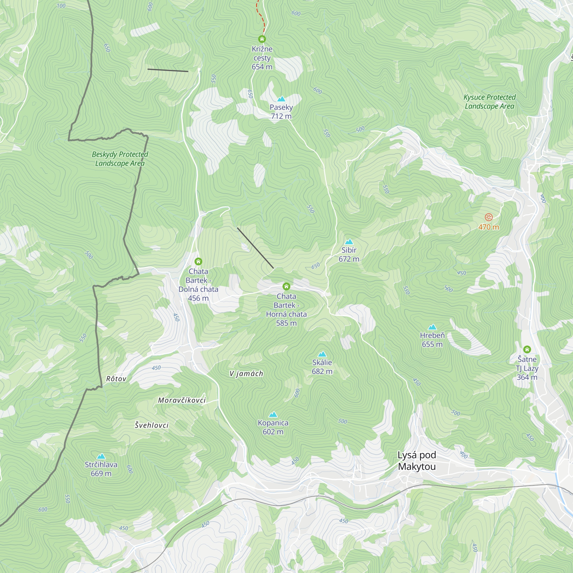 Chata Bartek - Horná chata map