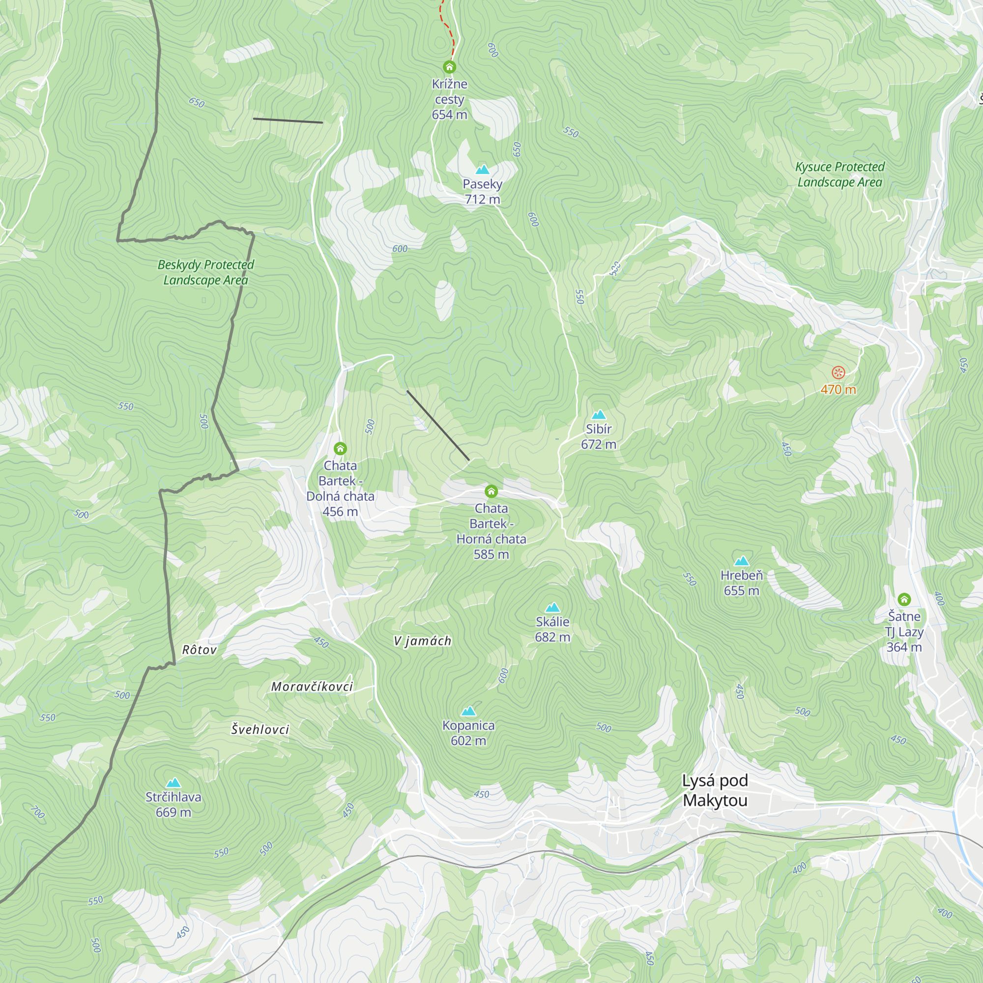 Chata Bartek - Horná chata map