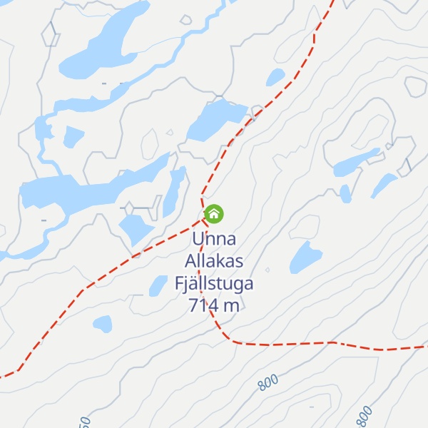 Map of Unna Allakas Fjällstuga