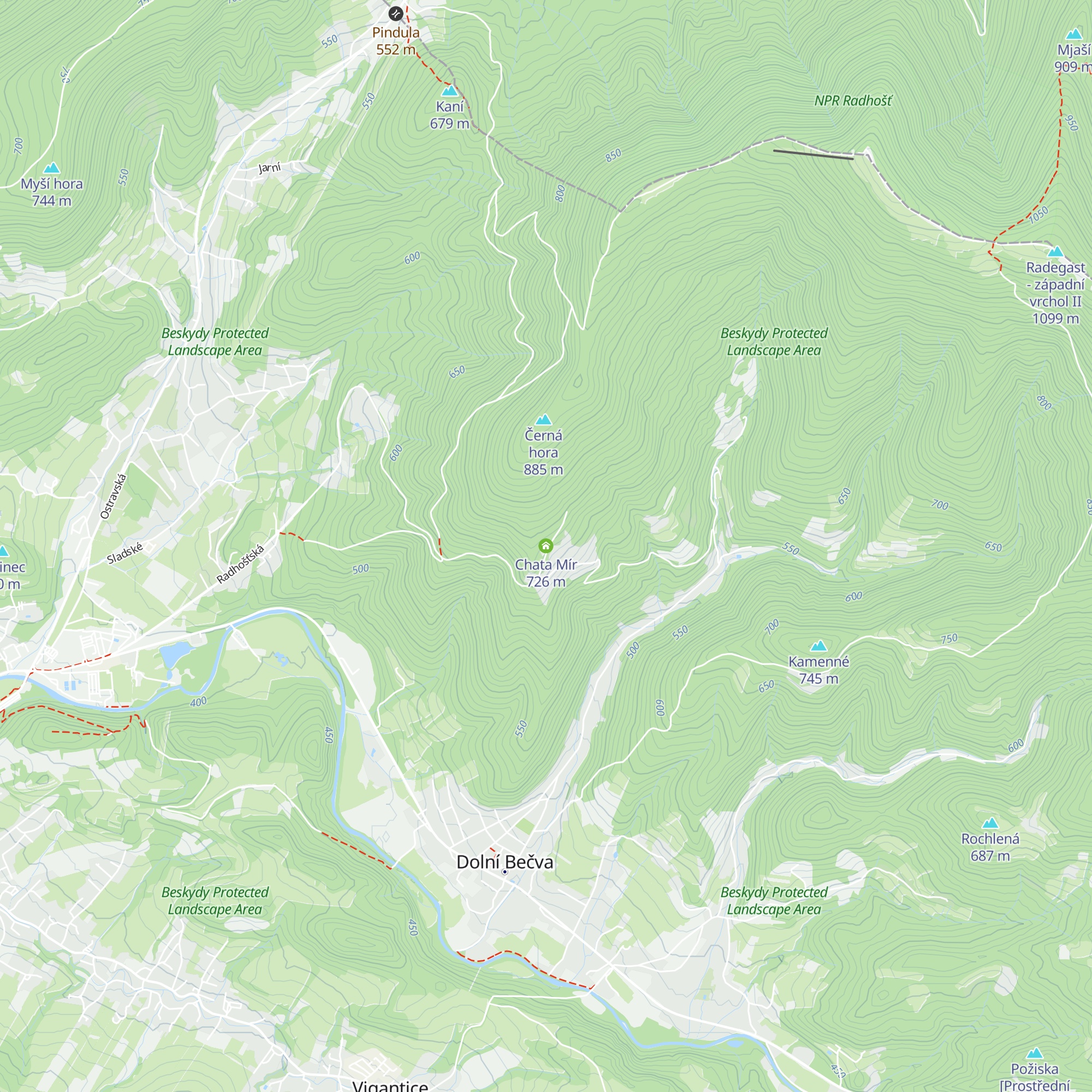 Chata Mír map