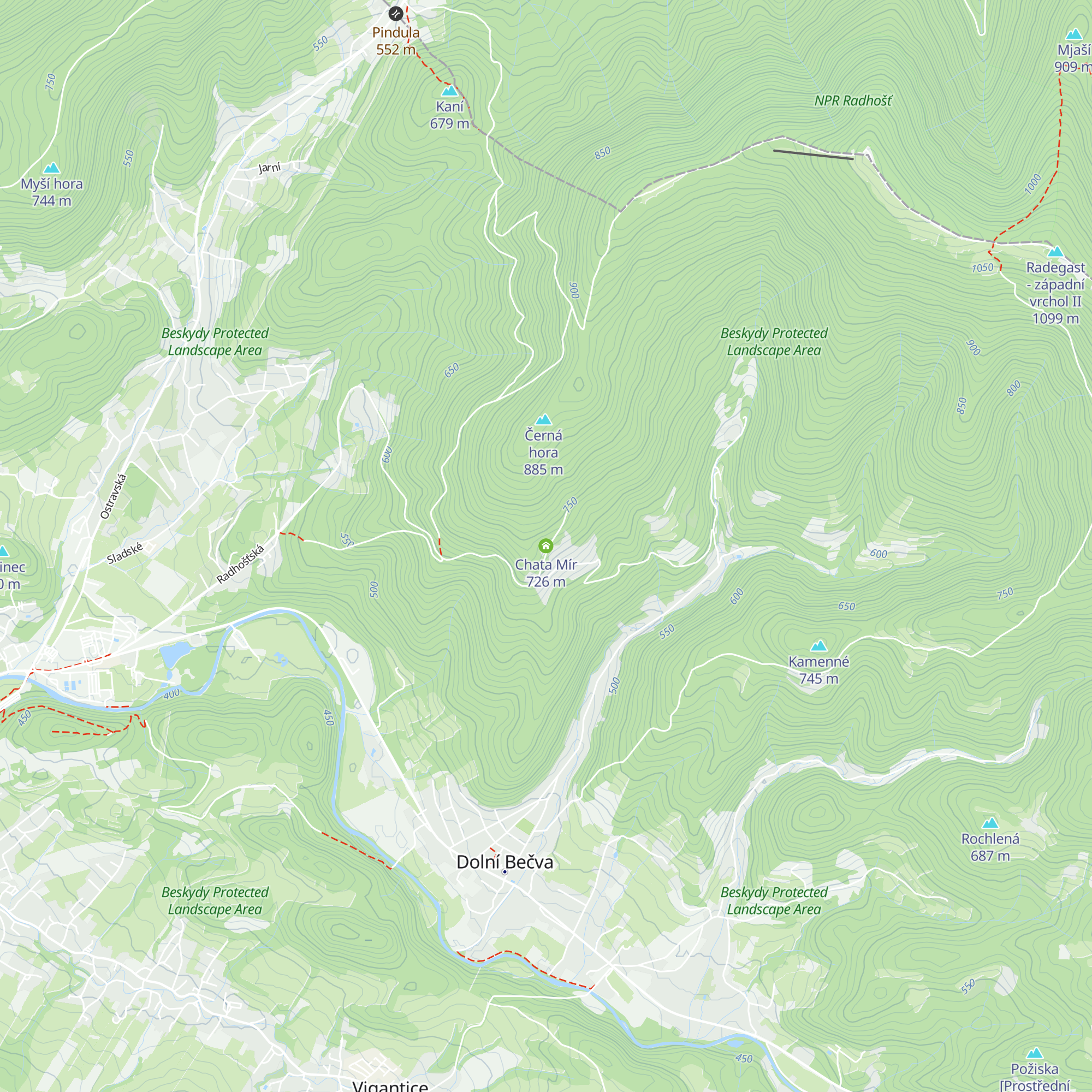 Chata Mír map