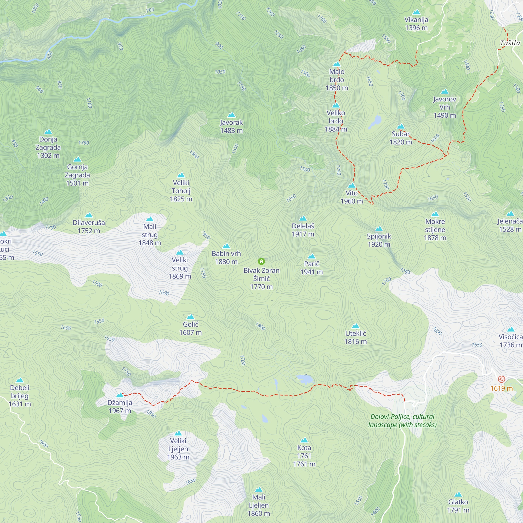 Bivak Zoran Šimić map