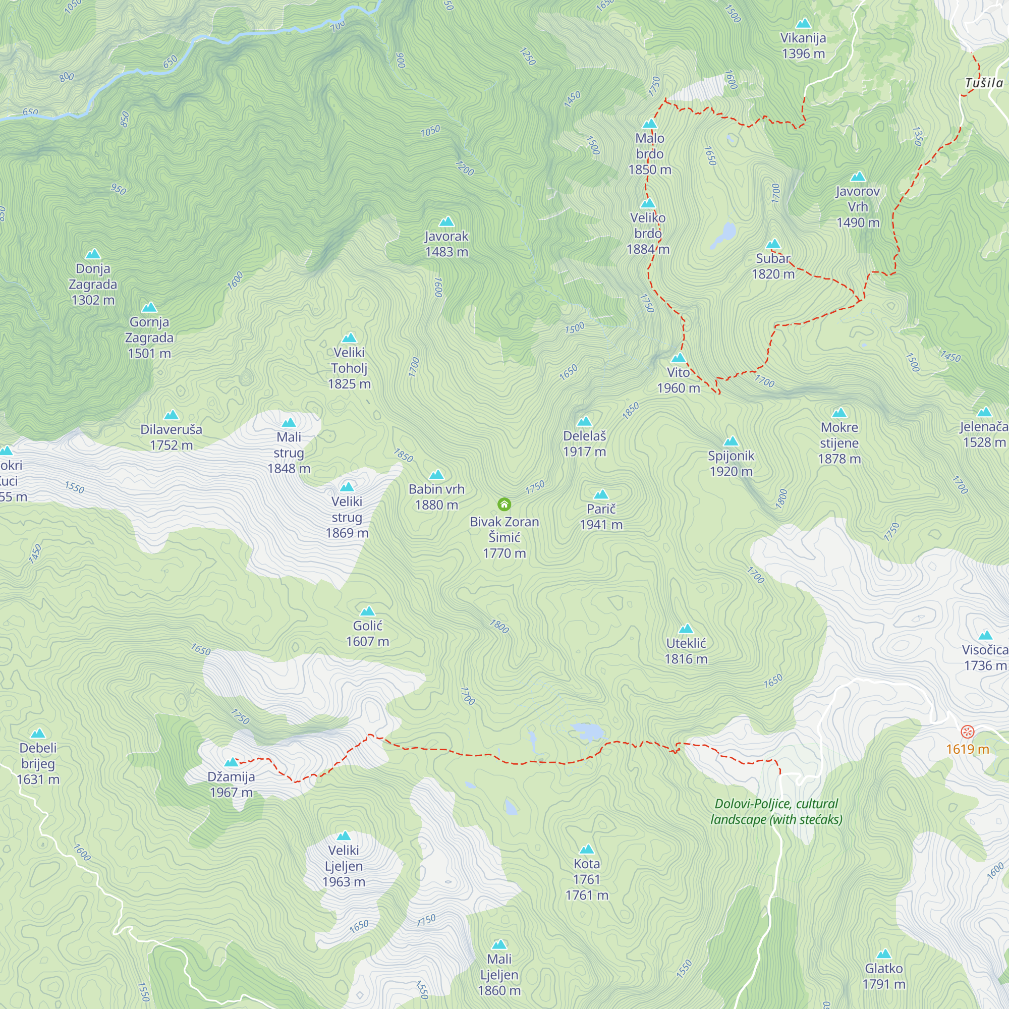 Bivak Zoran Šimić map