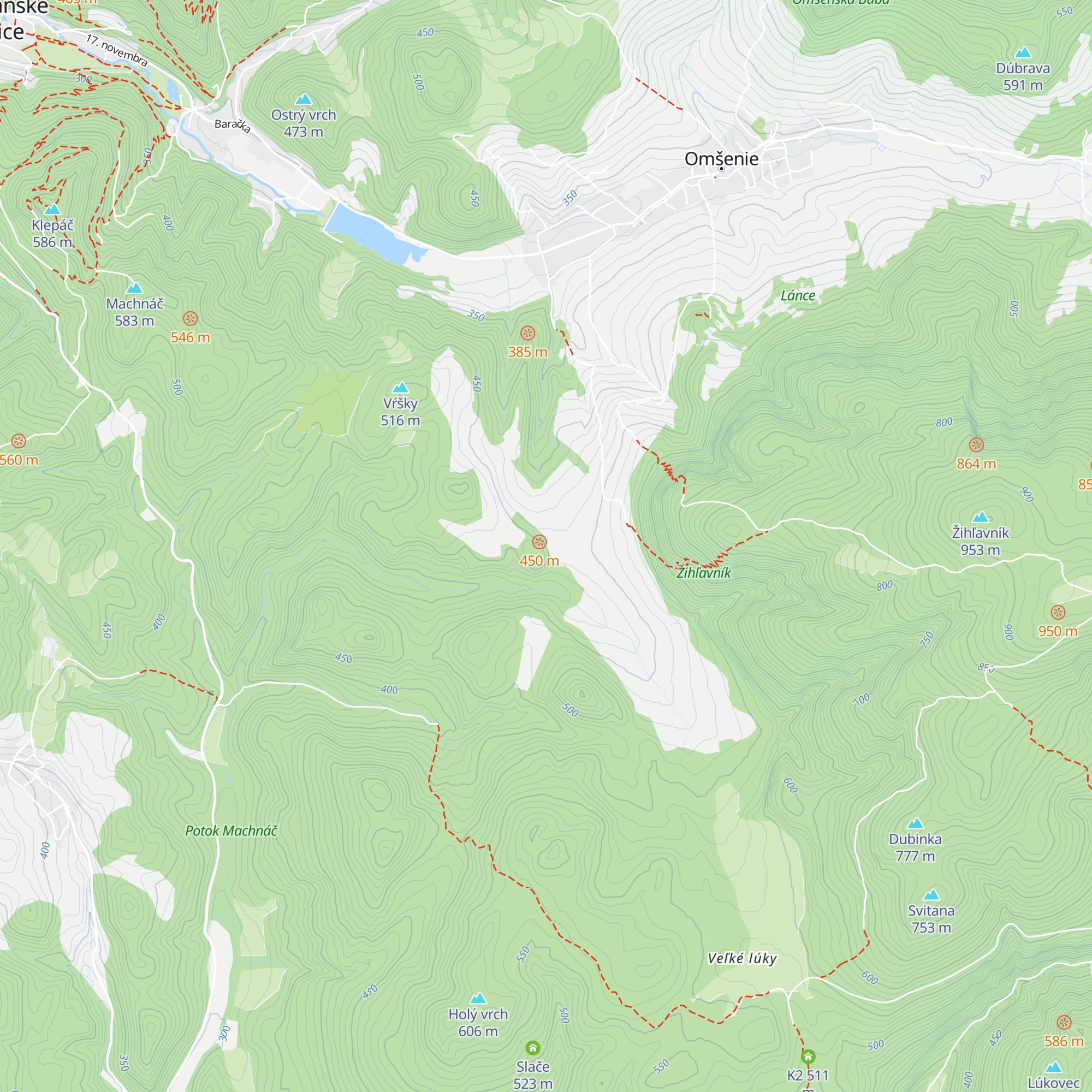 Polovnícke zariadenie PS Omšenie map